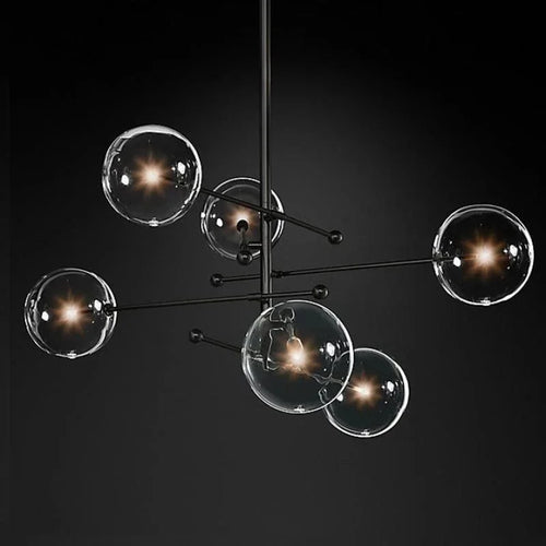 lustre nordique en verre boule pour éclairage décoratif - vue 2 sur 10
