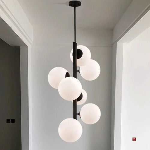 Minimalist Nordic decorative iron and glass ceiling light - vue 7 sur 7