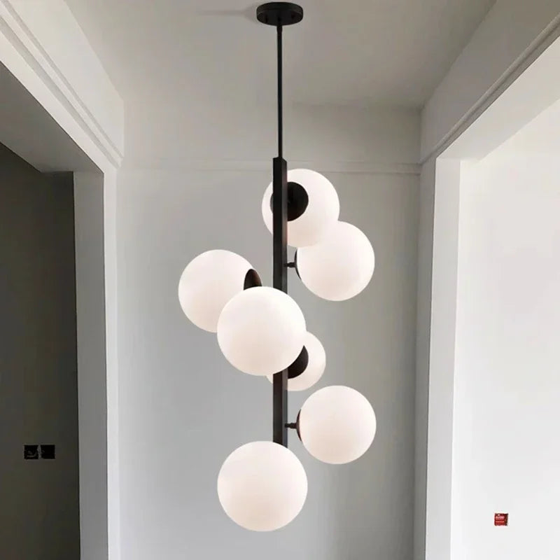 Minimalist Nordic decorative iron and glass ceiling light - vue 6 sur 7