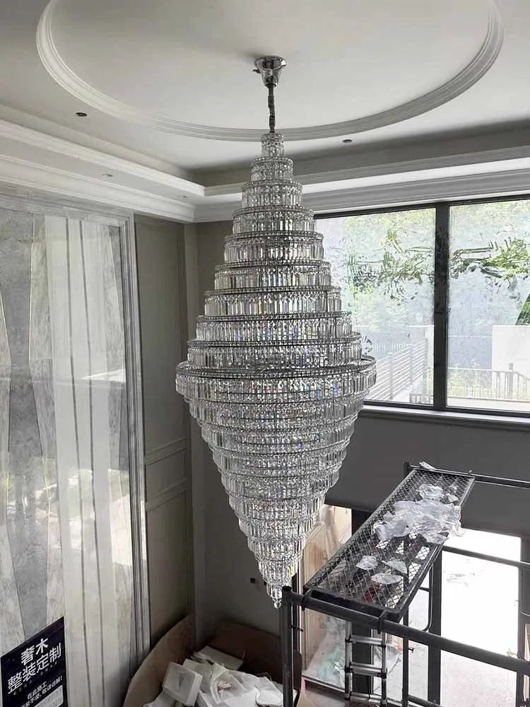 lustre moderne personnalisé en cristal pour éclairage élégant - vue 6 sur 10