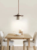 Suspension style japonais led vintage en pierre et bois
