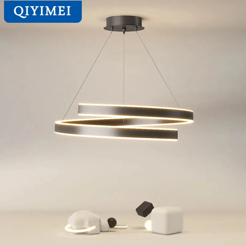 lustre led moderne pour intérieur salon salle à manger cuisine bar - vue 6 sur 12