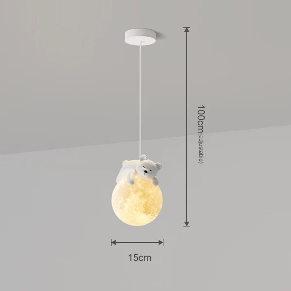 Suspension créative avec boule et lapin ou ours allongé