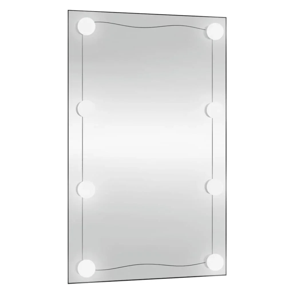 50x80 cm wall mirror with LED lights rectangular glass, home decoration wall Decker living room decoration - vue 2 sur 7
