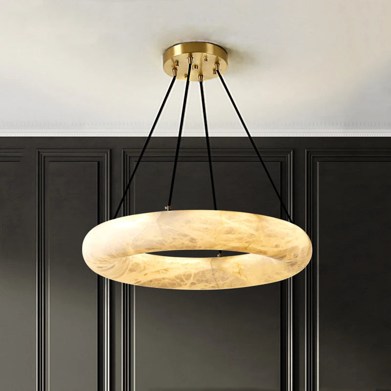 lustre en marbre naturel espagnol pour hôtel luxueux - vue 2 sur 8