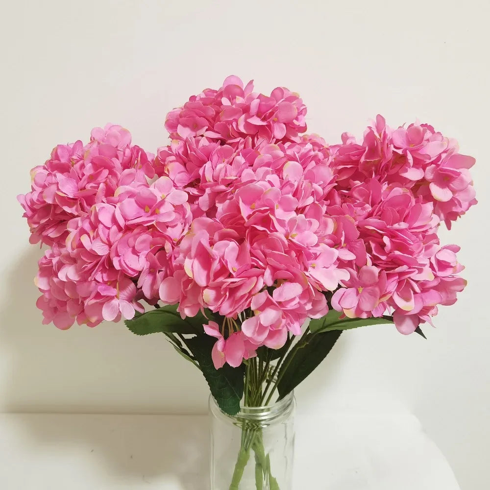 bouquets d'hortensias artificiels en soie pour décoration florale - vue 4 sur 12