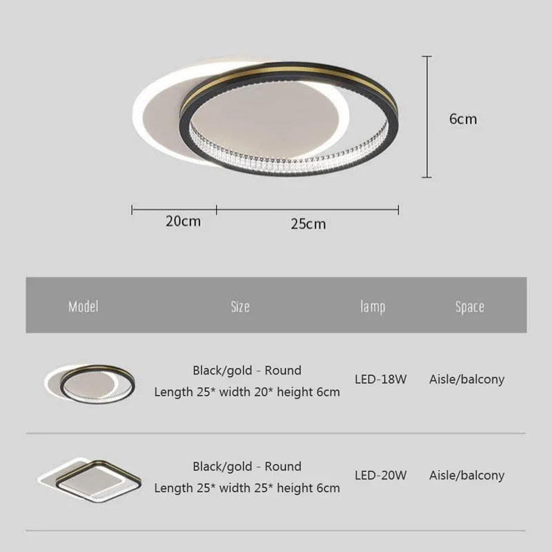Plafond moderne à LEDs lumière lampe de luxe décor intérieur pour chambre Foyer allée couloir luminaire nordique créatif géométrie lumière - vue 4 sur 14