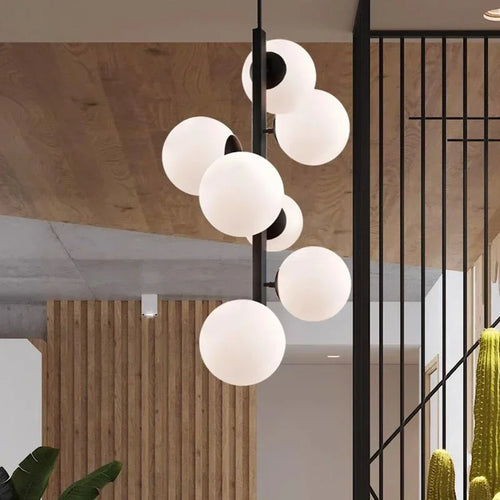 Minimalist Nordic decorative iron and glass ceiling light - vue 6 sur 7