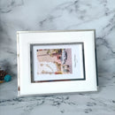 European Decorative Photo Frame, Black and White Leather Metal, Modern and Simple, 6/7 in