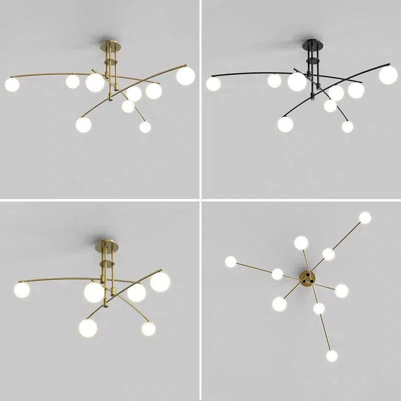 lustre en métal et verre pour barre de suspension cuisine - vue 5 sur 12