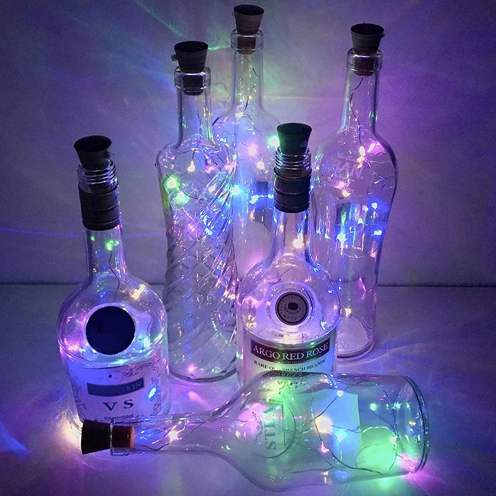 guirlande lumineuse solaire en cuivre pour bouteilles décoratives - vue 9 sur 8