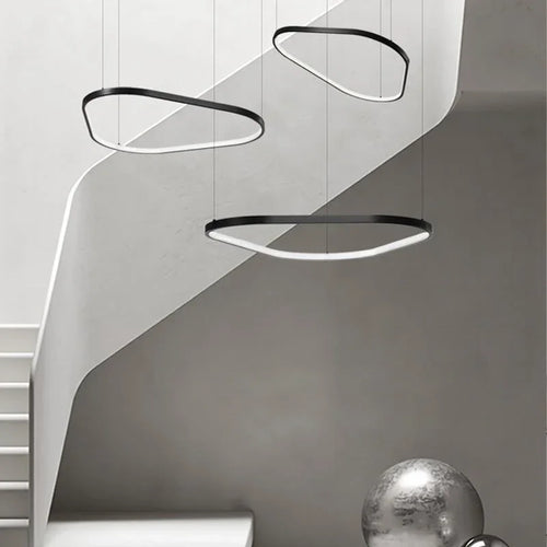 lustre Moderne noir irrégulier Led éclairage salon salle à manger nordique décor à la maison chambre - vue 3 sur 13