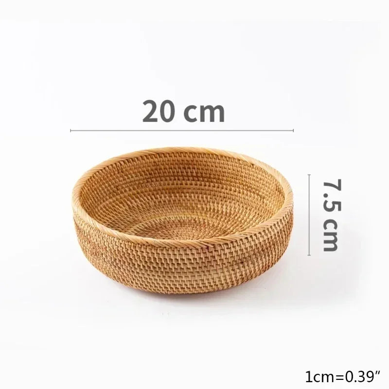 panier de rangement tissé en rotin pour cuisine et pique-nique - vue 17 sur 22