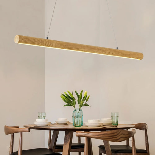 lampe suspendue nordique en bois massif pour intérieur led - vue 7 sur 7