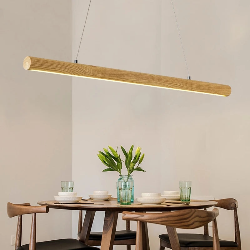 lampe suspendue nordique en bois massif pour intérieur led - vue 7 sur 7