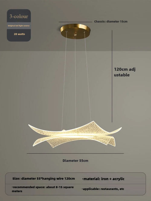 lustre en acrylique luxe créatif avec éclairage led décoratif - vue 9 sur 8
