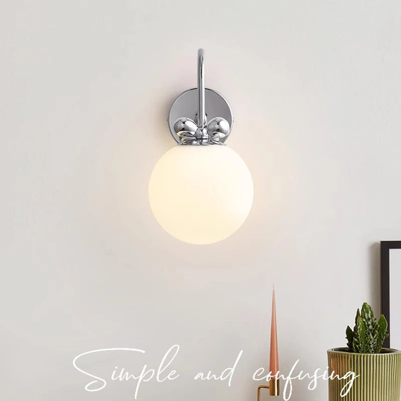 applique murale ronde bauhaus bowknot led chrome - vue 5 sur 7