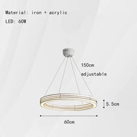 lustre art déco 	 style anneau suspendus luminaires fil réglable