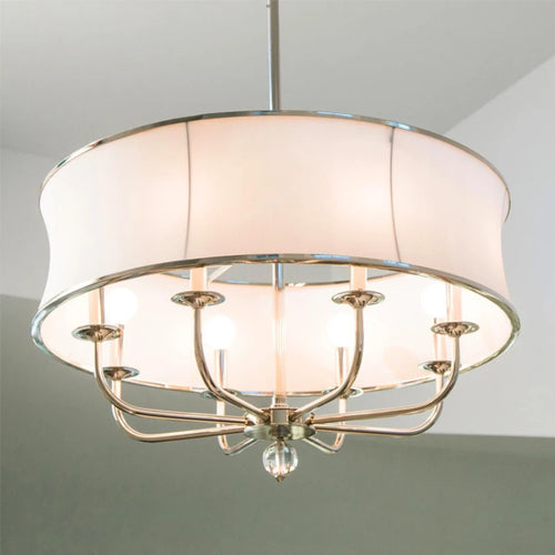 lustre Style américain tout cuivre Simple créatif tissu abat-jour - vue 5 sur 9