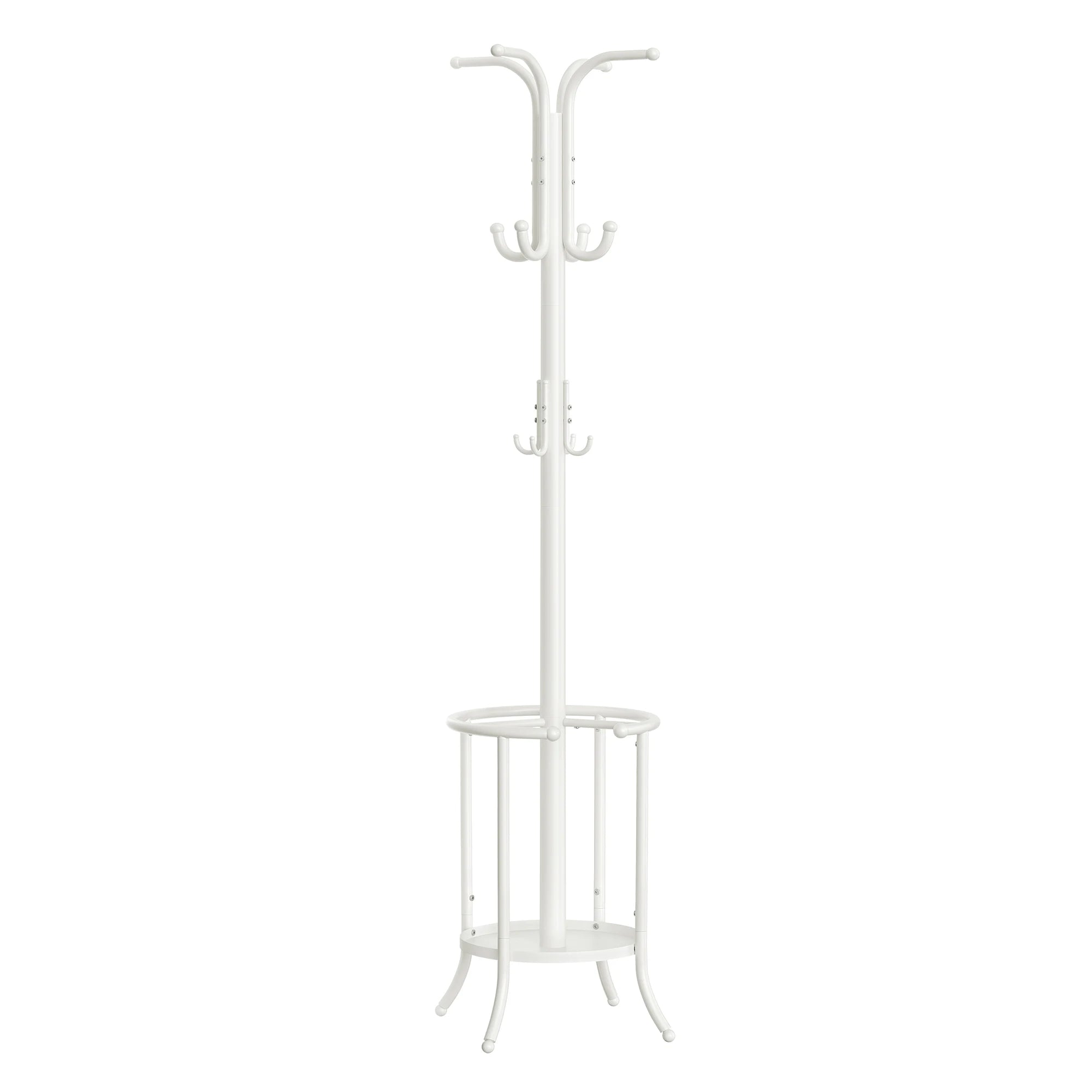 SONGMICS Coat Rack Freestanding, Coat Stand with Umbrella Holder, 12 Hooks, Metal, 175 cm Tall, for Entryway, Hallway - vue 7 sur 8