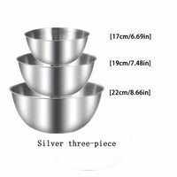 Ensemble trois bols acier inoxydable cuisine multifonction