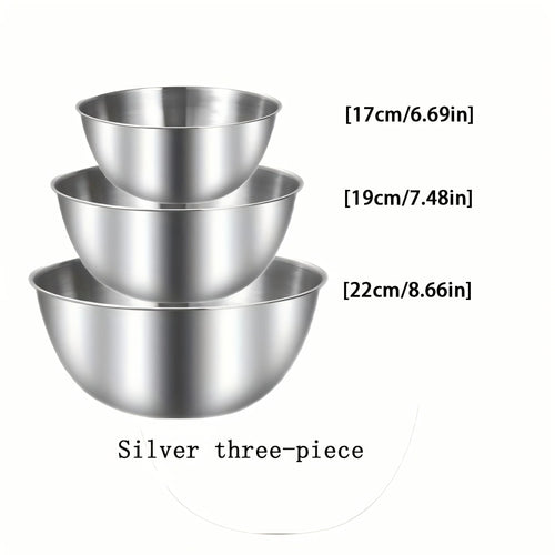 Ensemble trois bols acier inoxydable cuisine multifonction