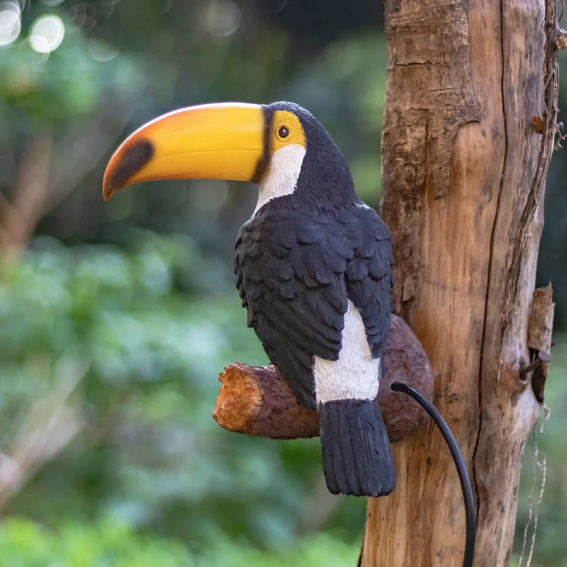 applique murale décorative toucan pour jardin et allée - vue 3 sur 6