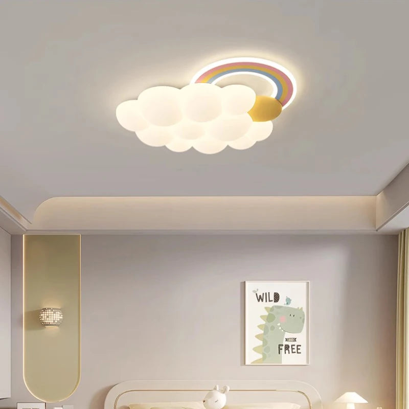 plafonnier led nuage arc-en-ciel pour chambre enfant - vue 3 sur 10