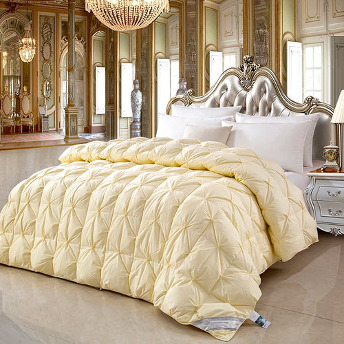 100% white goose down comforter, high-quality five-star hotel twisted flower comforter, pure cotton winter thick comforter - vue 10 sur 11