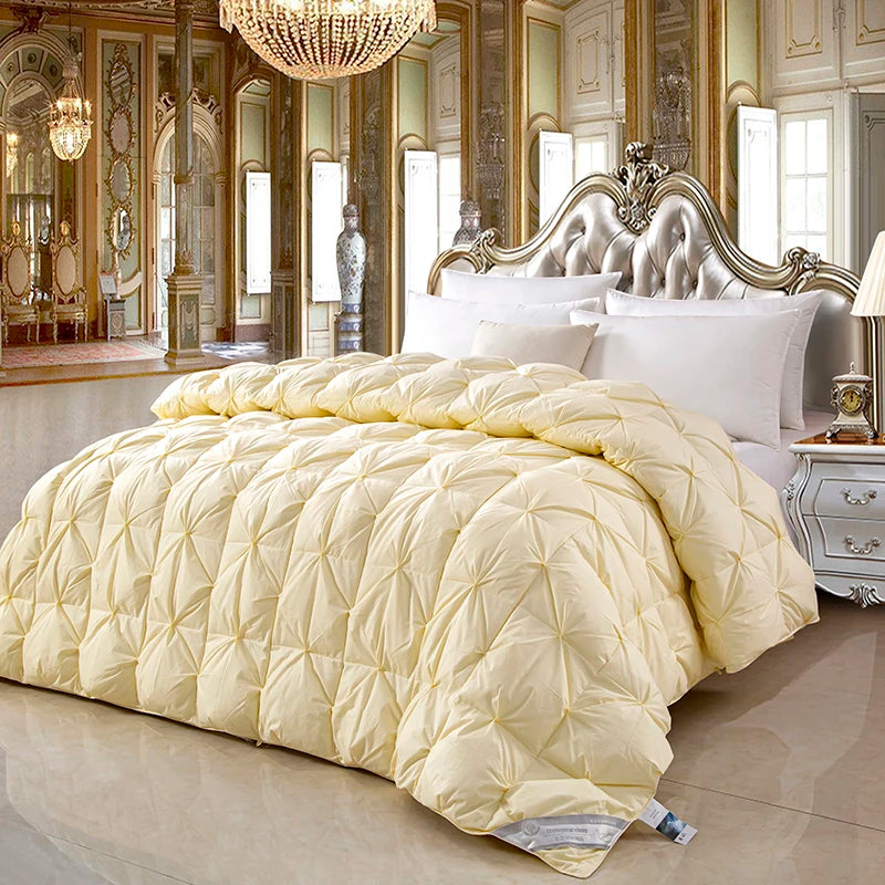 100% white goose down comforter, high-quality five-star hotel twisted flower comforter, pure cotton winter thick comforter - vue 9 sur 11