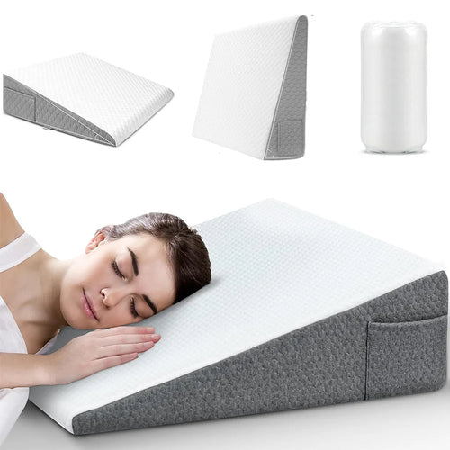 Bed Wedge Pillow for Sleeping, Soft Memory Foam Top, Triangle Pillow Wedge, Body Positioners for Leg Elevation, Snoring Relief - vue 2 sur 7