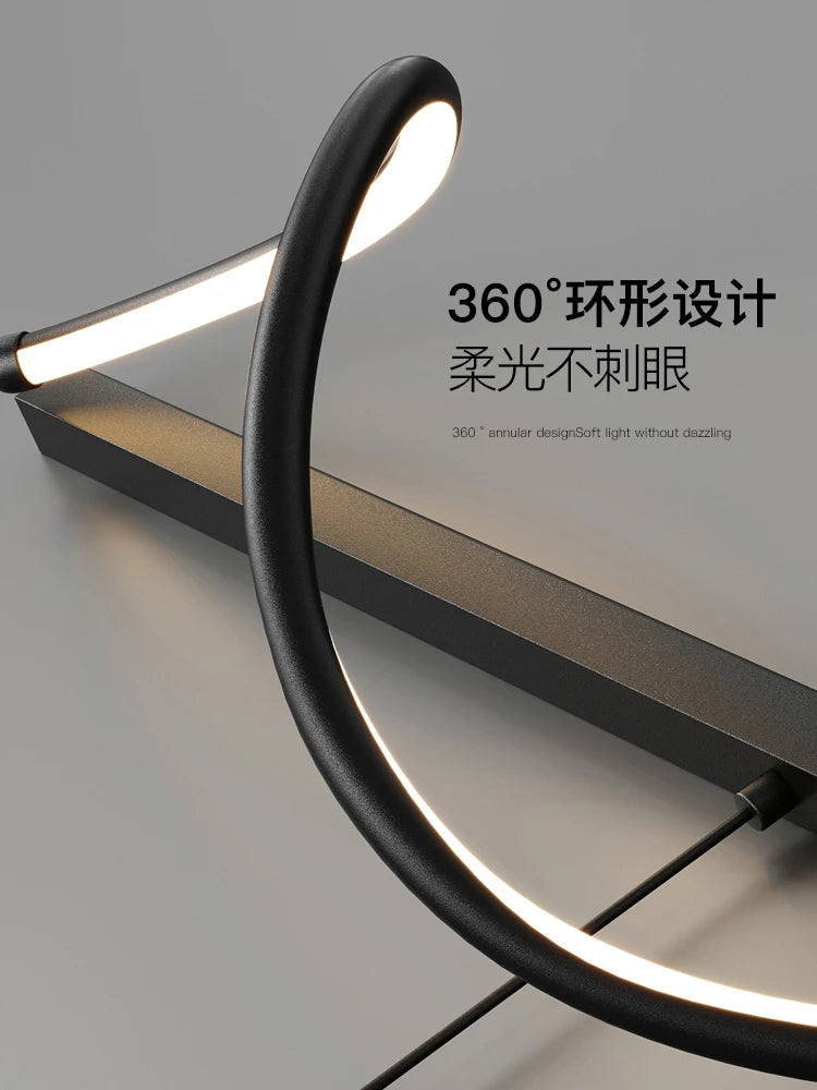 lustre led moderne simple nordique luxe luminaires intérieurs - vue 6 sur 9