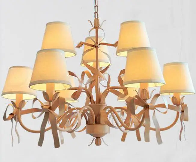 lustre en ruban rose pour chambre d'enfant élégante - vue 9 sur 14