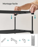 SONGMICS Shoe Rack, 10-Tier Metal Shoe Storage Organizer, Customizable Design, Metal Frame, Space-Saving Rack