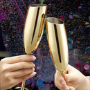 Verre champagne acier inoxydable texturé style bar fête