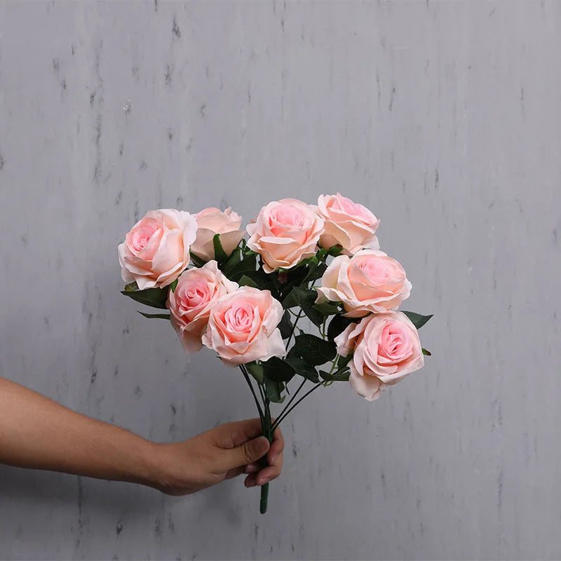 bouquet de roses artificielles en soie pour décoration intérieure - vue 15 sur 15