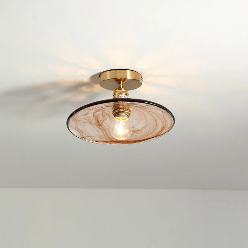 plafonnier led en verre design nordique industriel décoratif - vue 7 sur 12