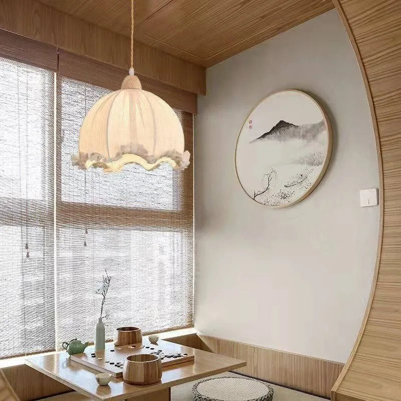 Lustre nordique en tissu de coton et de lin - vue 6 sur 16