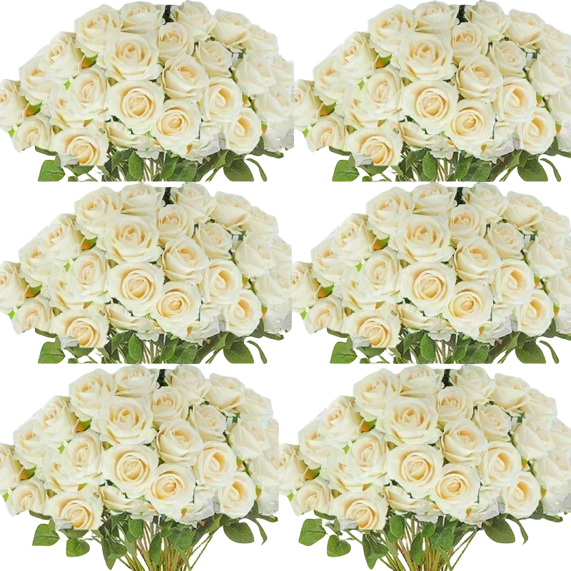 lot de 50 roses artificielles en soie pour décoration et événements festifs - vue 21 sur 24
