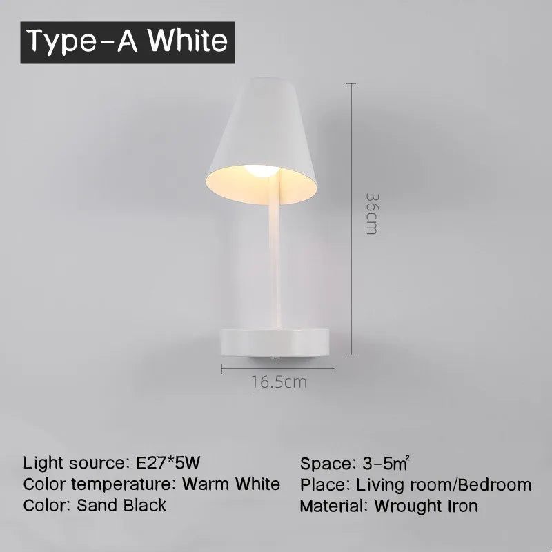 Rotating wall light with shelf and spotlight switch for decoration - vue 10 sur 14