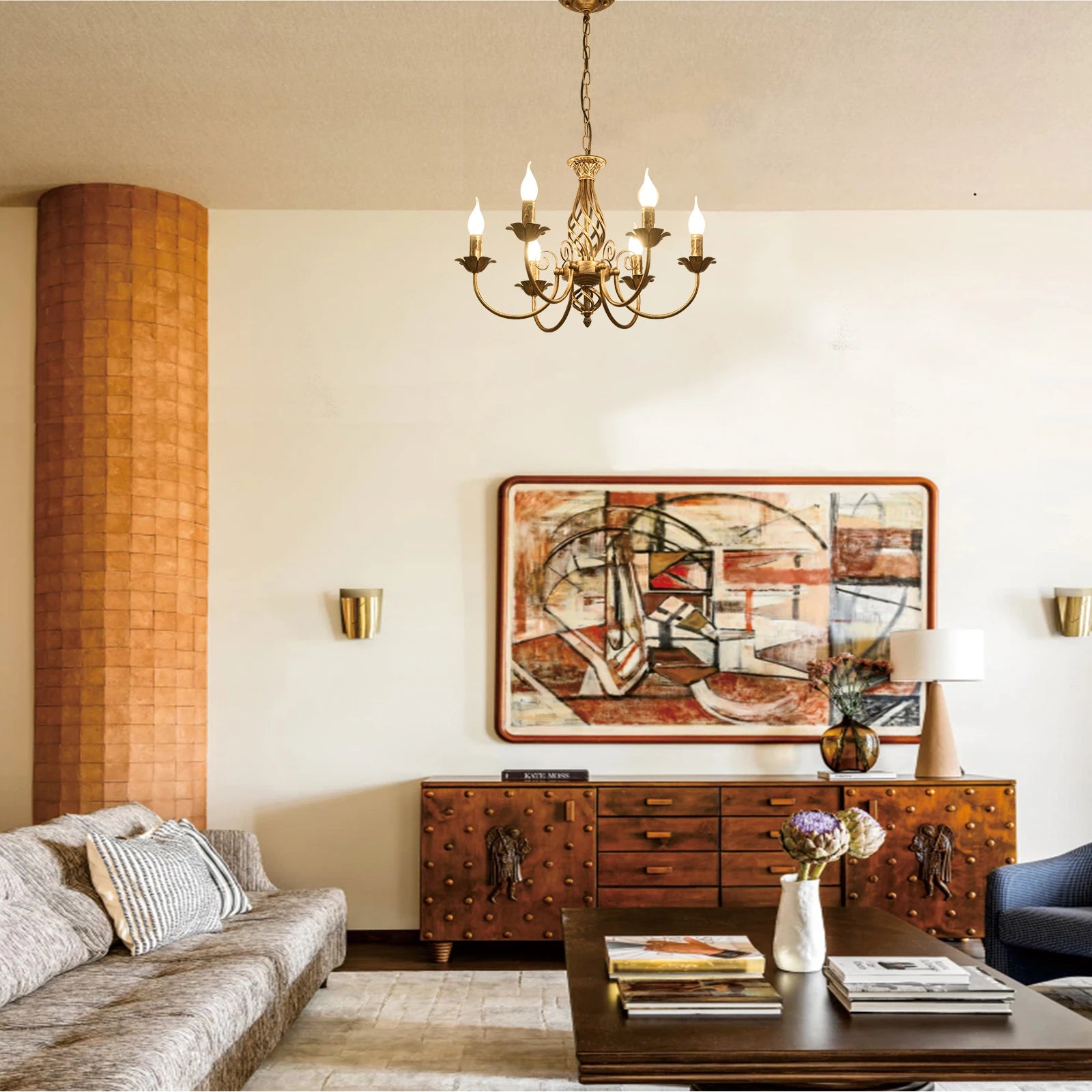 Lustre de ferme en bronze - vue 4 sur 7