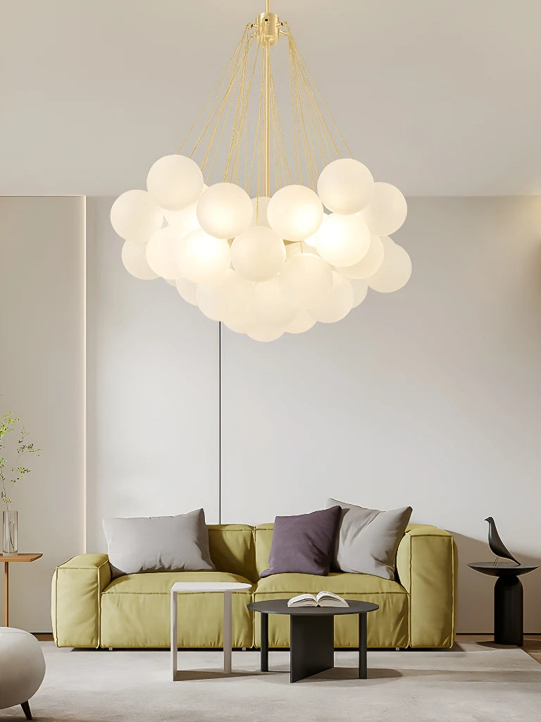 lustre moderne en verre design nordique pour éclairage élégant - vue 7 sur 10