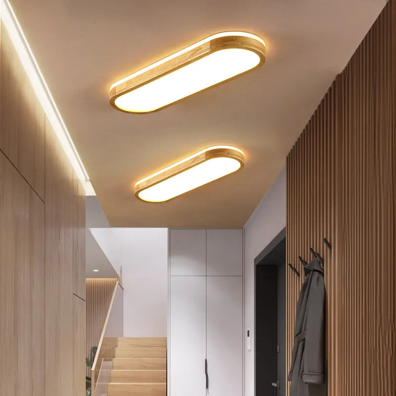 Lustre LED au Design nordique moderne en bois - vue 2 sur 13
