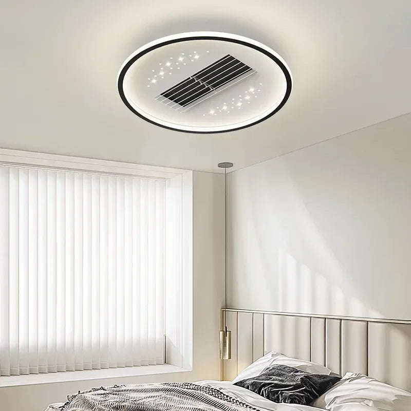 plafonnier moderne avec ventilateur sans pales invisible - vue 3 sur 9
