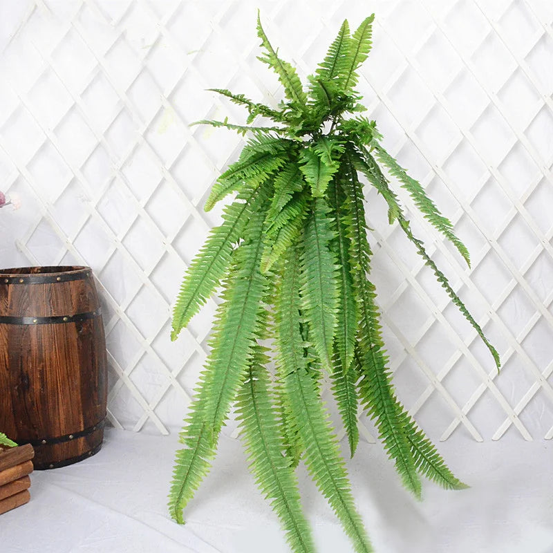 plantes artificielles suspendues grandes plantes tropicales en rotin décoratives - vue 8 sur 11