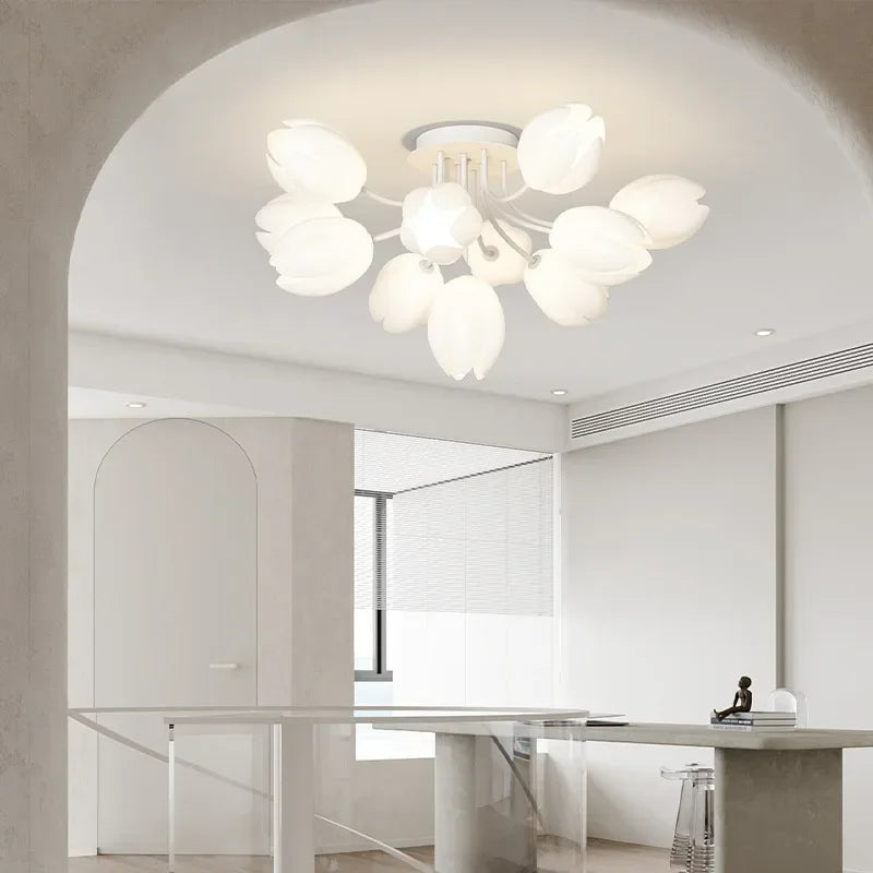 lustre moderne à led en fleurs de lys pour intérieur décoratif - vue 4 sur 10