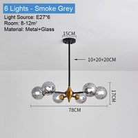 plafonnier led suspendu boule de verre design moderne luminaire intérieur