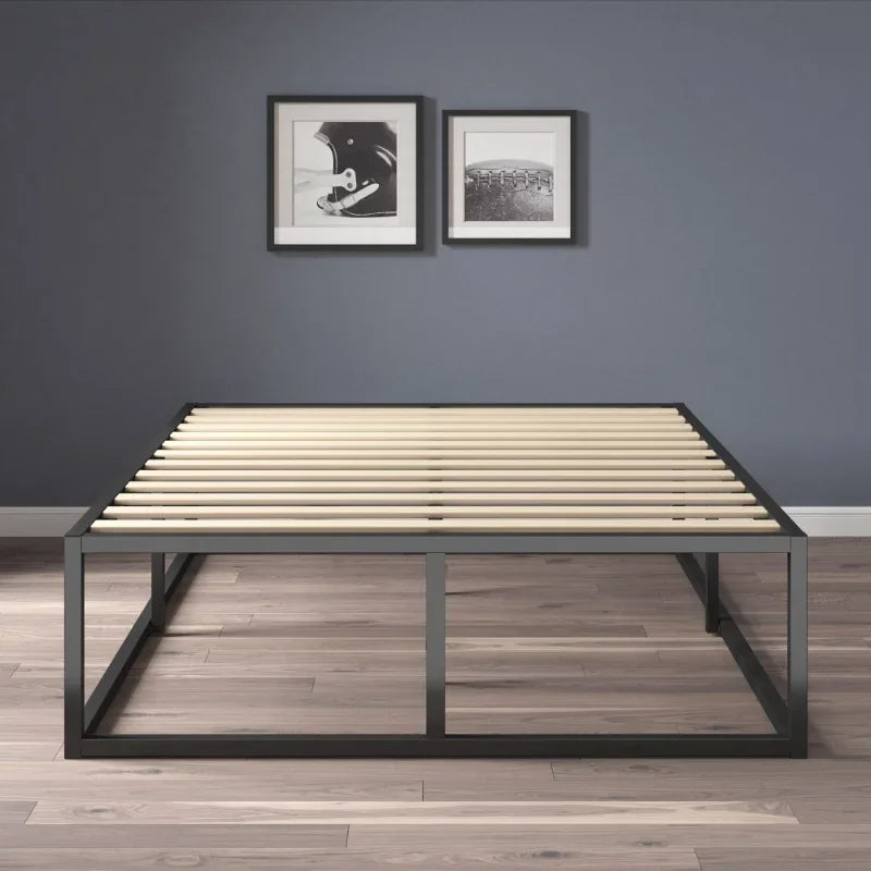 Joseph 14" Metal Platform Bed Frame, Narrow Twin bedframe bedroom furniture