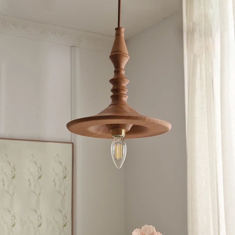 suspension en bois vintage pour bar restaurant nordique - vue 3 sur 7