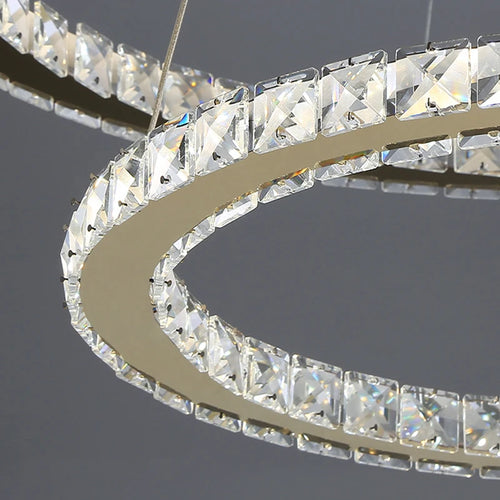 lustre led moderne en cristal doré anneau étoile boule de verre